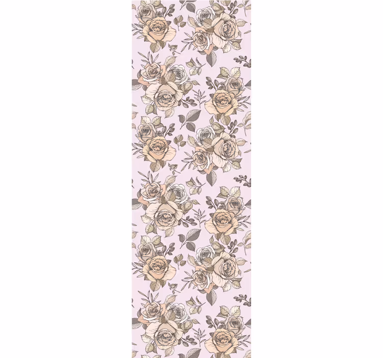 寝室 壁紙 シャビーシックなバラの背景 - TENSTICKERS