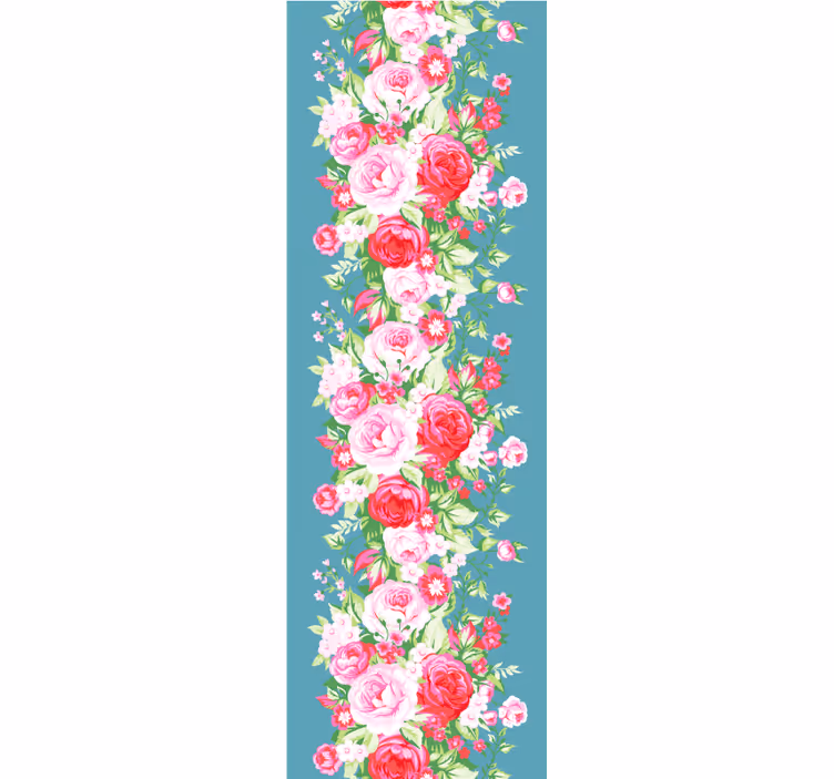 寝室 壁紙 トルコブルー シャビーシックパターン - TENSTICKERS