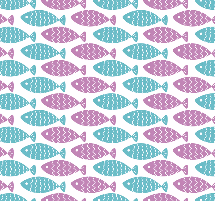 子供壁紙北欧スタイル魚 - TENSTICKERS