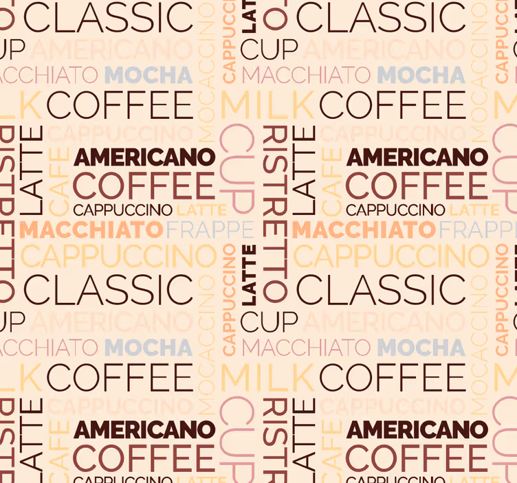 リビングルーム壁紙ホットドリンクコーヒー - TENSTICKERS