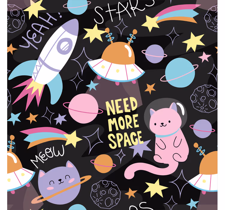 宇宙の子供の壁紙の壁紙猫 - TENSTICKERS