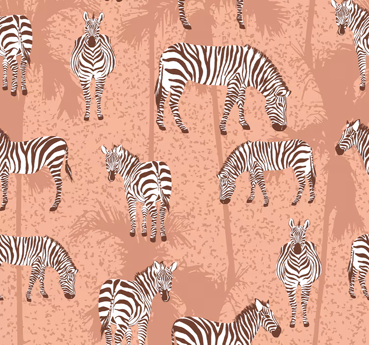 シマウマと手のひら茶色の動物の壁紙 - TENSTICKERS