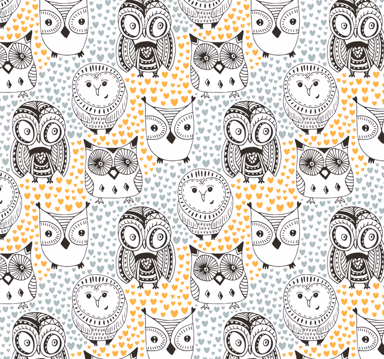 動物 壁紙 フクロウ柄モチーフ - TENSTICKERS