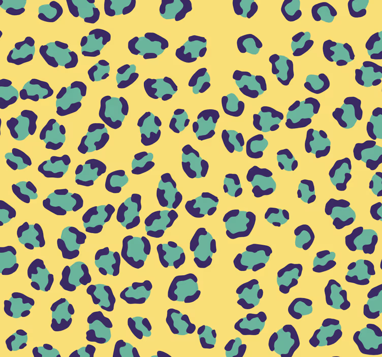 ヒョウ柄の壁紙と黄色の背景 - TENSTICKERS