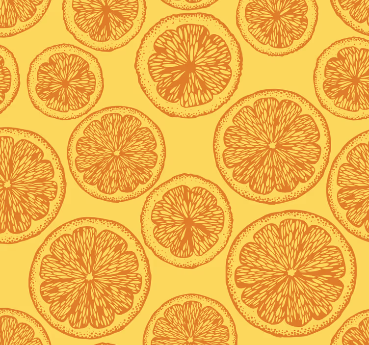 オレンジ 壁紙 シトラススライスパターン - TENSTICKERS
