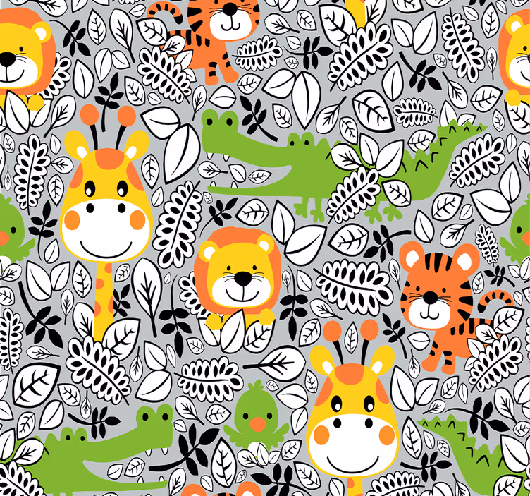 動物 壁紙 サファリ動物の楽しみ - TENSTICKERS