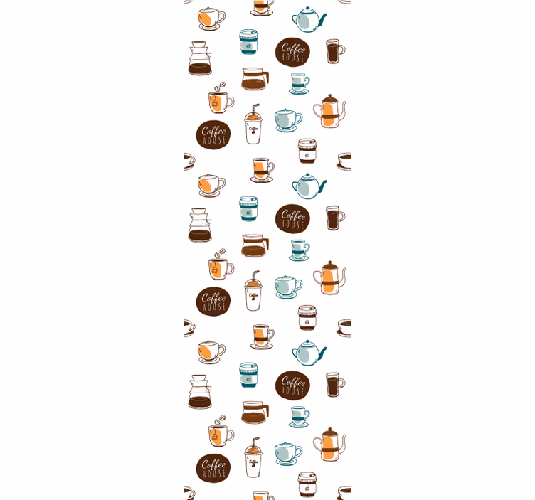 キッチン 壁紙 コーヒーモチーフのイラスト - TENSTICKERS