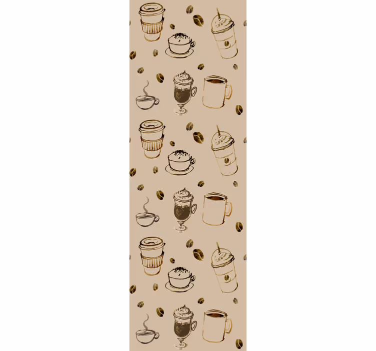 キッチン 壁紙 コーヒーイラスト - TENSTICKERS
