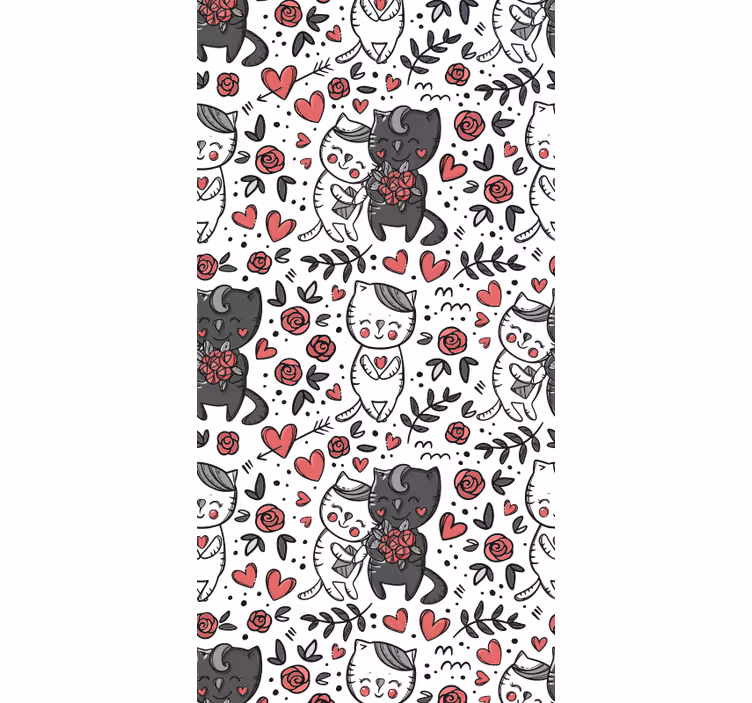 猫 壁紙 猫の花の喜び - TENSTICKERS