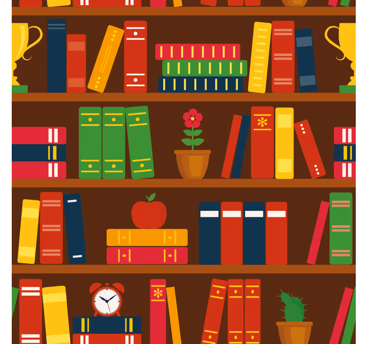 オフィスの壁紙 図書館モチーフ - TENSTICKERS