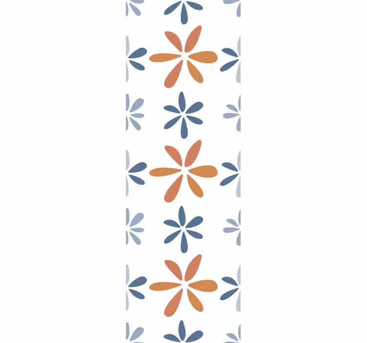 ダイニングルームの壁紙 花柄の幾何学模様 - TENSTICKERS