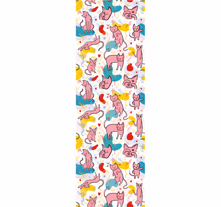 猫 壁紙 遊び心のある猫の模様 - TENSTICKERS
