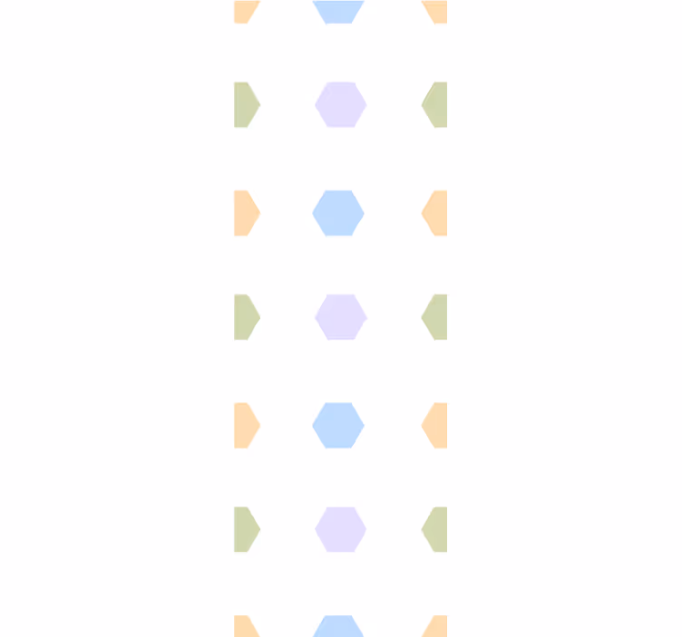 幾何学的壁紙 パステルカラーの六角形 - TENSTICKERS