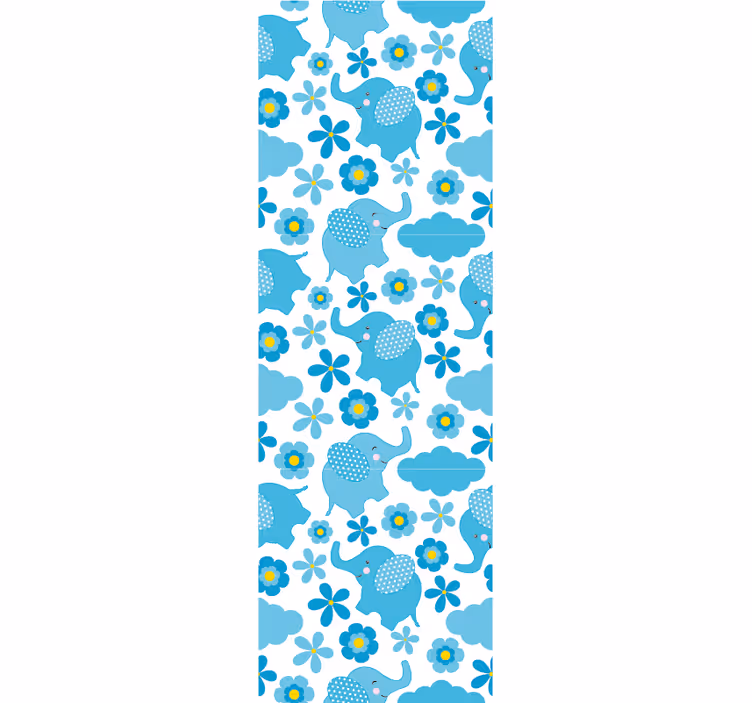 保育園の壁紙 象の花模様 - TENSTICKERS
