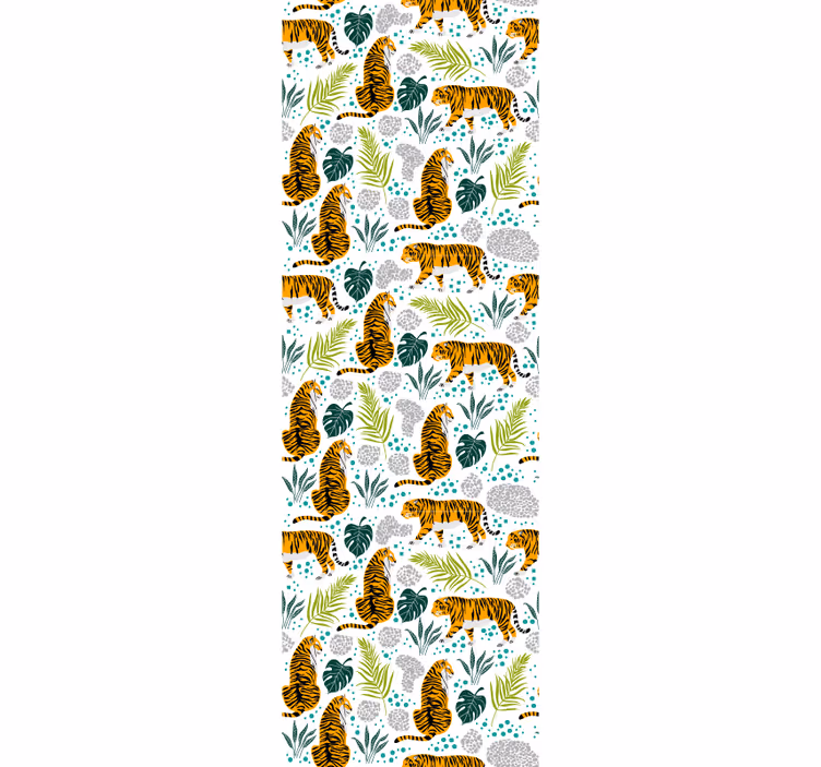 動物 壁紙 トラと葉の風景 - TENSTICKERS