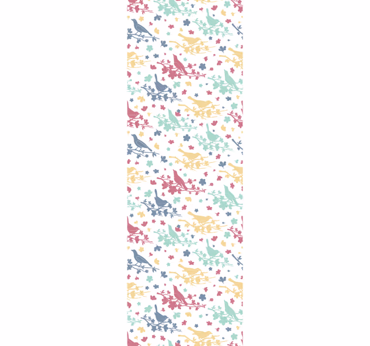 鳥や小枝のパターンの寝室の壁紙 - TENSTICKERS