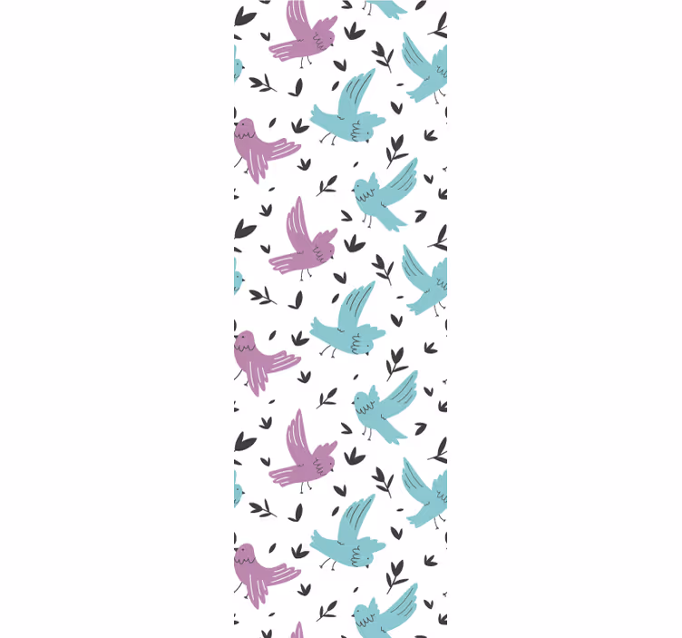 動物 壁紙 パステルカラーの鳥の模様 - TENSTICKERS