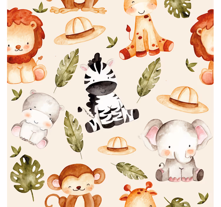動物 壁紙 サファリの動物の友達 - TENSTICKERS