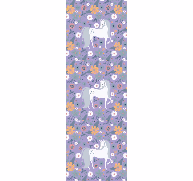 動物 壁紙 ユニコーンの花柄 - TENSTICKERS