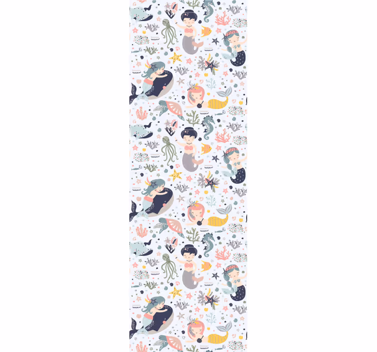保育園の壁紙 人魚の水生の友達 - TENSTICKERS
