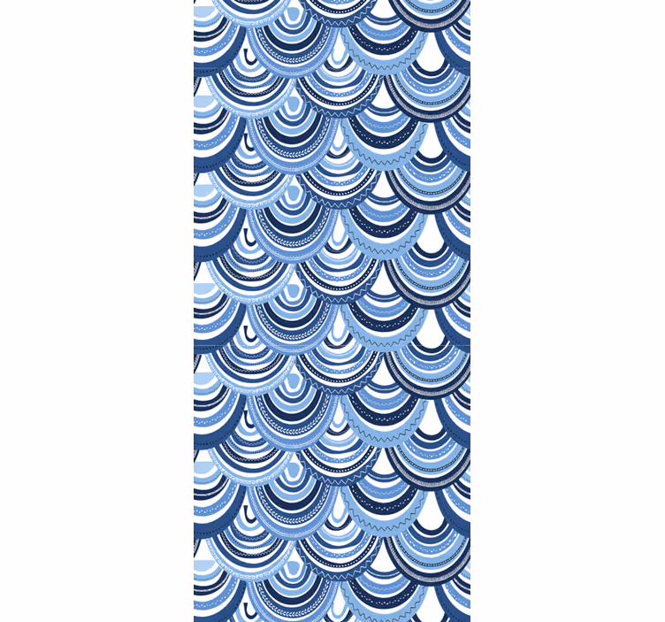 装飾的な魚の鱗のパターンの壁紙 - TENSTICKERS