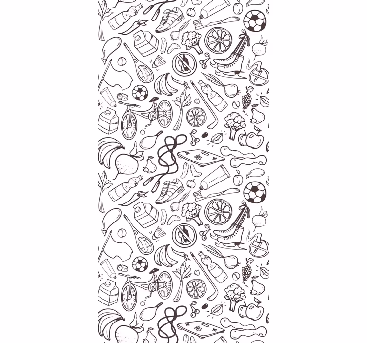アート 壁紙 さまざまな落書きの配列 - TENSTICKERS