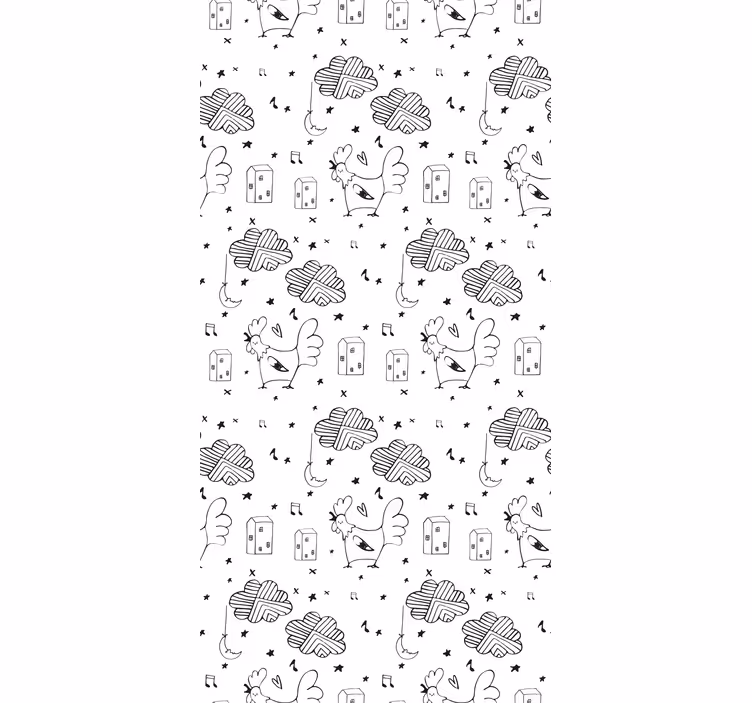 動物 壁紙 雄鶏の漫画のパターン - TENSTICKERS