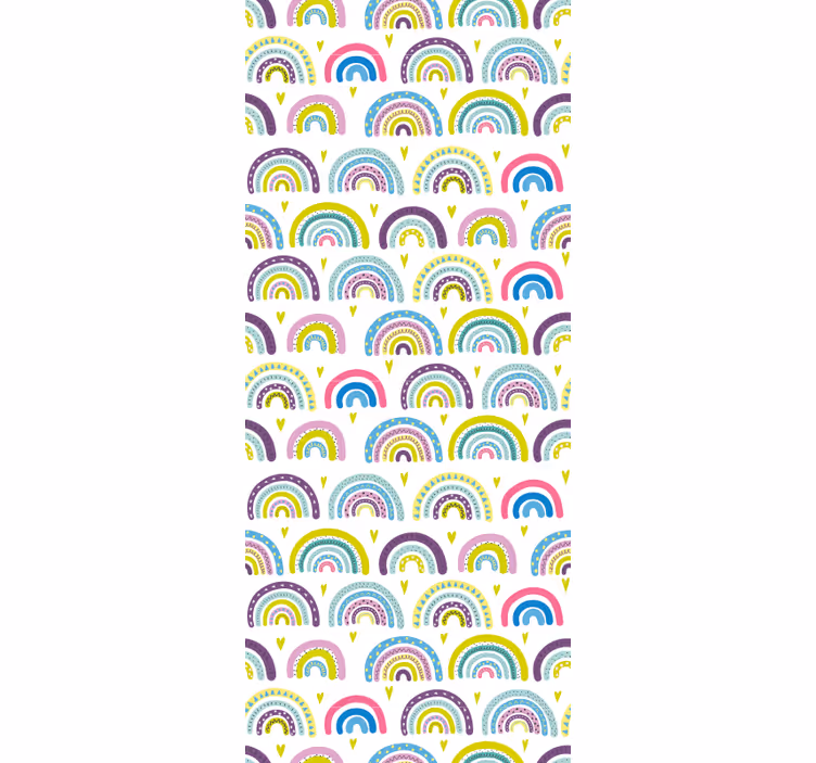子供の寝室の壁紙カラフルな虹のパターン - TENSTICKERS
