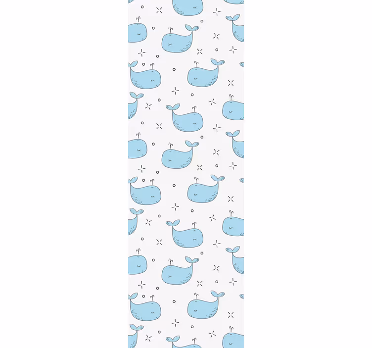 子供の寝室の壁紙青い赤ちゃんクジラ - TENSTICKERS