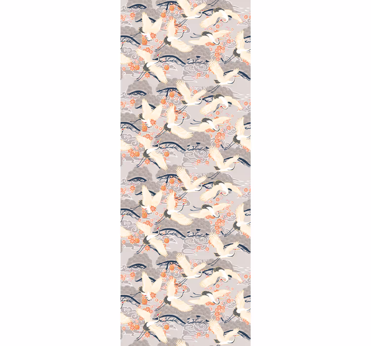 鳥 ウォールペーパー 鶴の飛翔パターン - TENSTICKERS