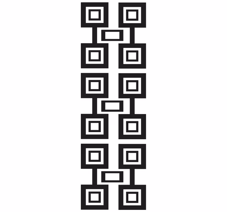 幾何学的壁紙白黒の正方形配置 - TENSTICKERS