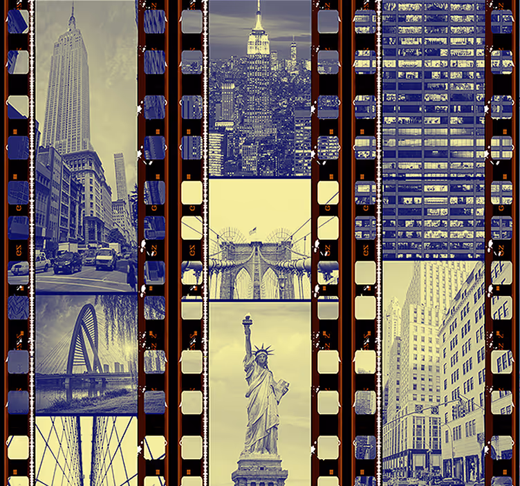 Ny-都市のコラージュ風景の壁紙 - TENSTICKERS
