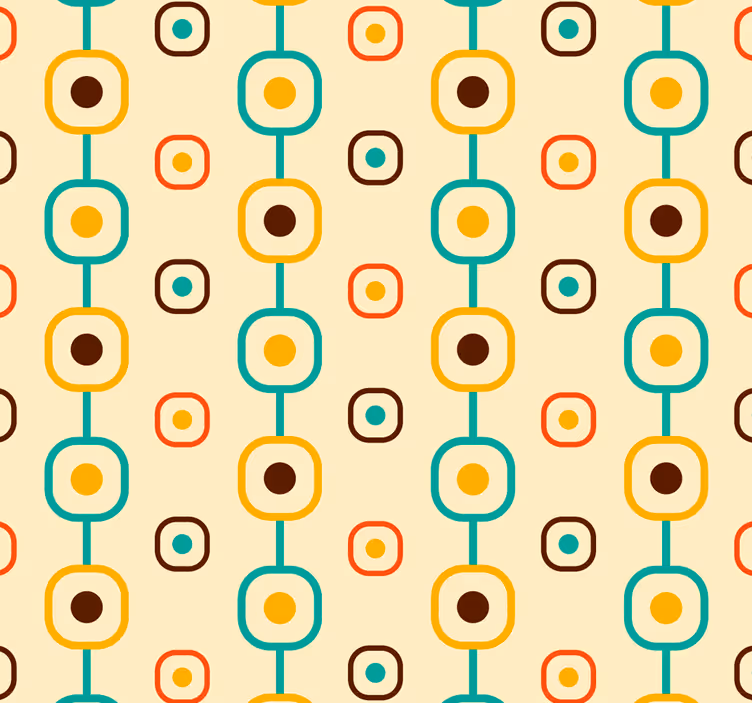 60 年代の幾何学的なビンテージ壁紙 - TENSTICKERS