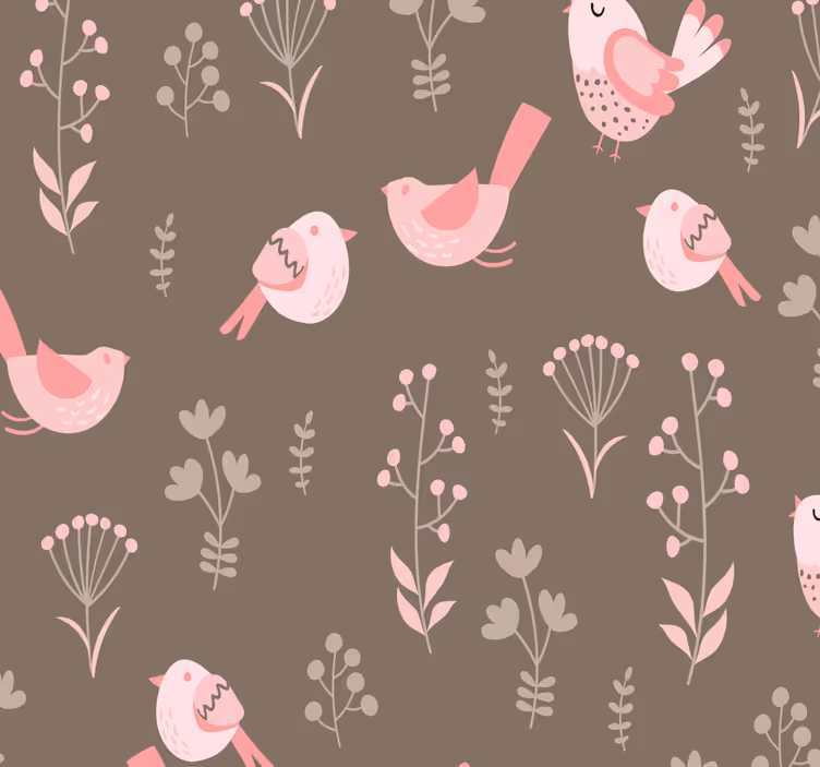 鳥 ウォールペーパー 花鳥模様 - TENSTICKERS