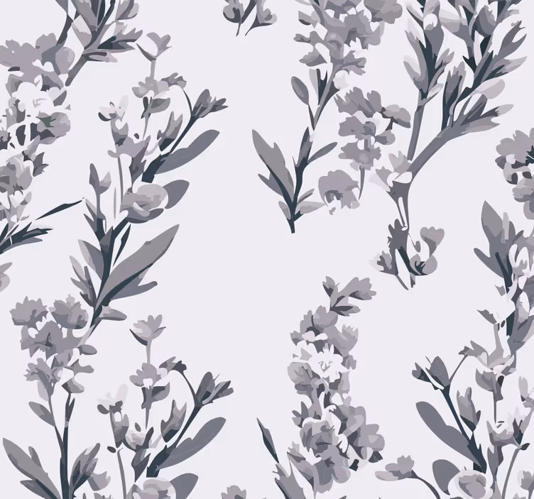 灰色 壁紙 花柄デザイン - TENSTICKERS