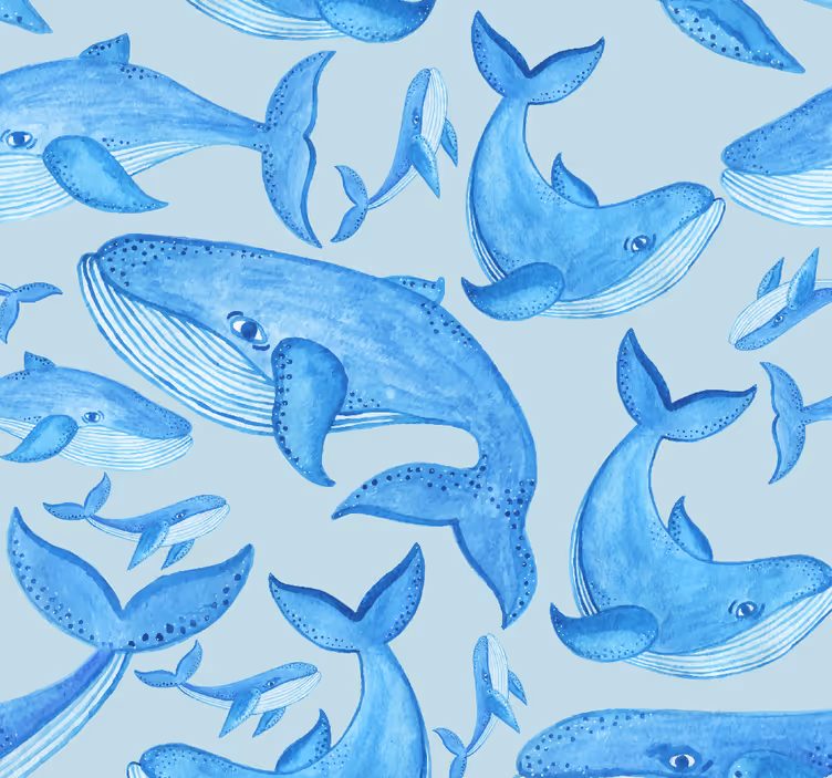 魚壁紙 水棲クジラの模様 - TENSTICKERS