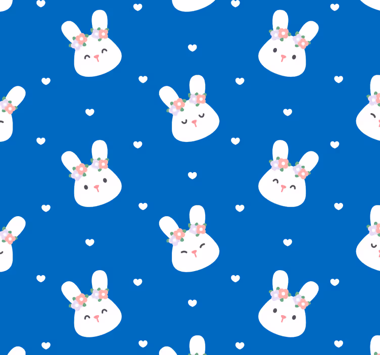 動物 壁紙 ウサギの模様 - TENSTICKERS
