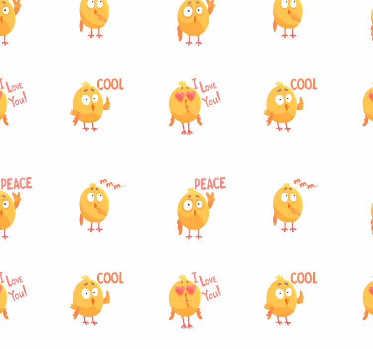 動物の壁紙 ひよこの漫画のパターン - TENSTICKERS