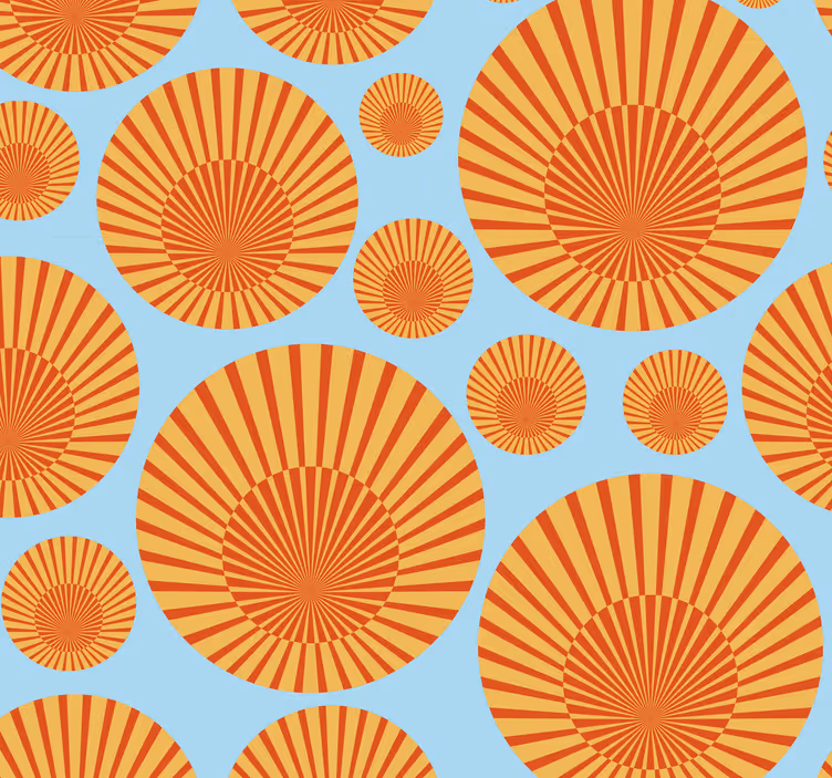 リビング 壁紙 おしゃれ 70年代の太陽 - TENSTICKERS