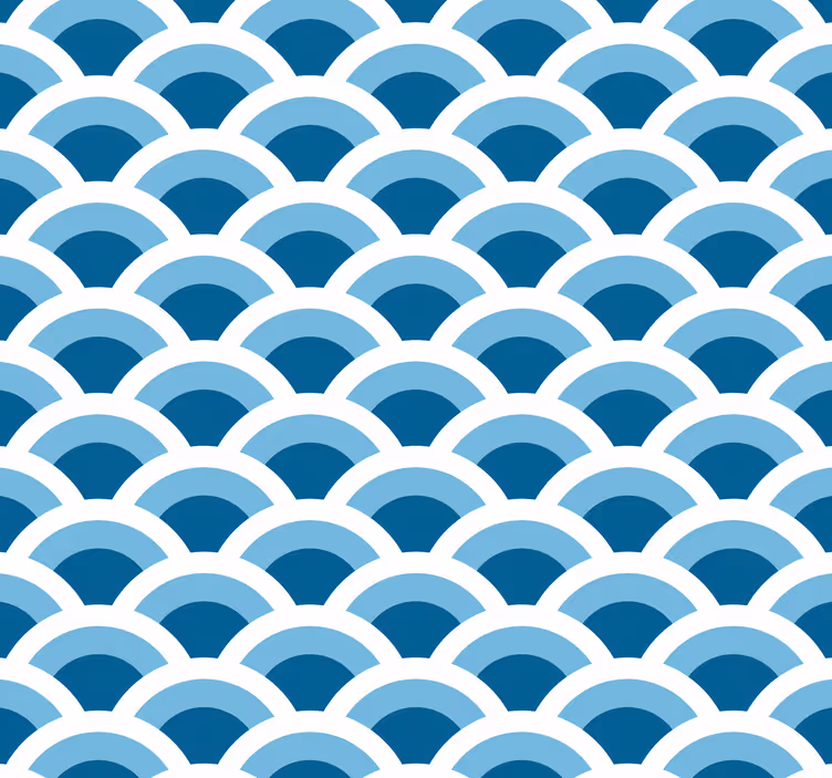 ブルートーンの魚の鱗のバスルームの壁紙 - TENSTICKERS