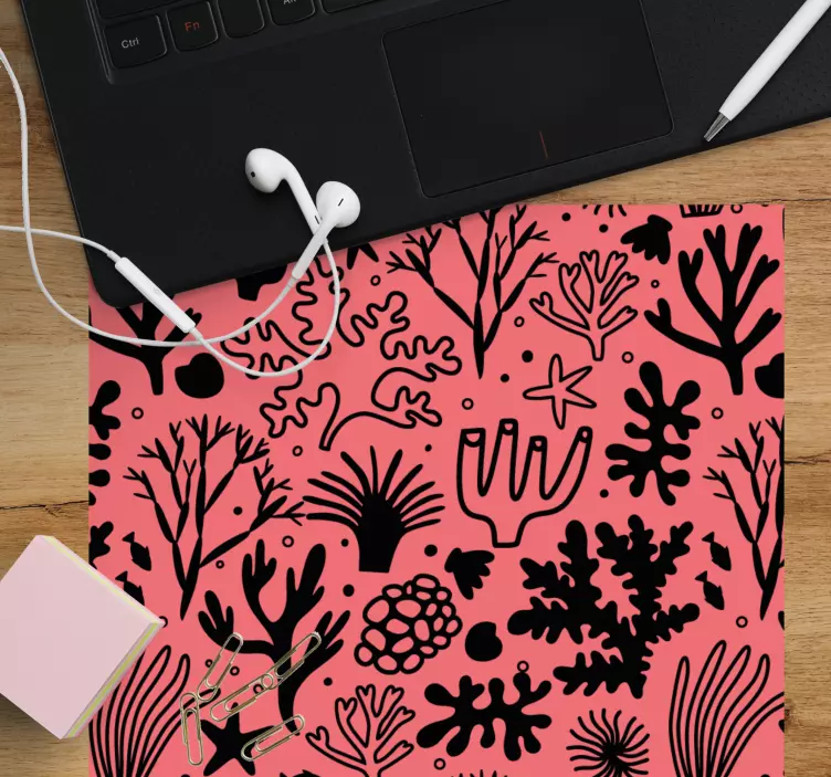 オーストラリアの葉の赤と黒のマウスパッド - TENSTICKERS