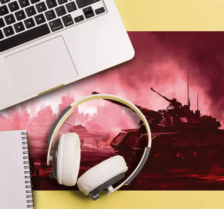 バズーカと赤い煙のゲーミングマウスパッド - TENSTICKERS