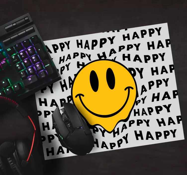 大きなスマイリーハッピーフェイスオリジナルマウスパッド - TENSTICKERS