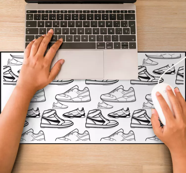 レトロスニーカー柄オリジナルマウスパッド - TENSTICKERS