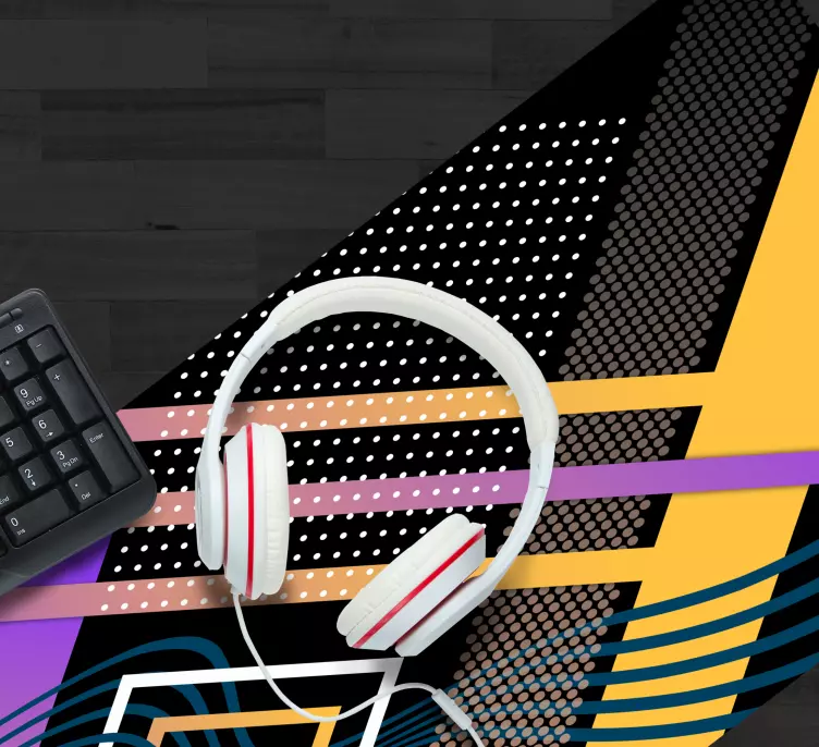 黒のカラフルなストライプゲーミングマウスパッド - TENSTICKERS