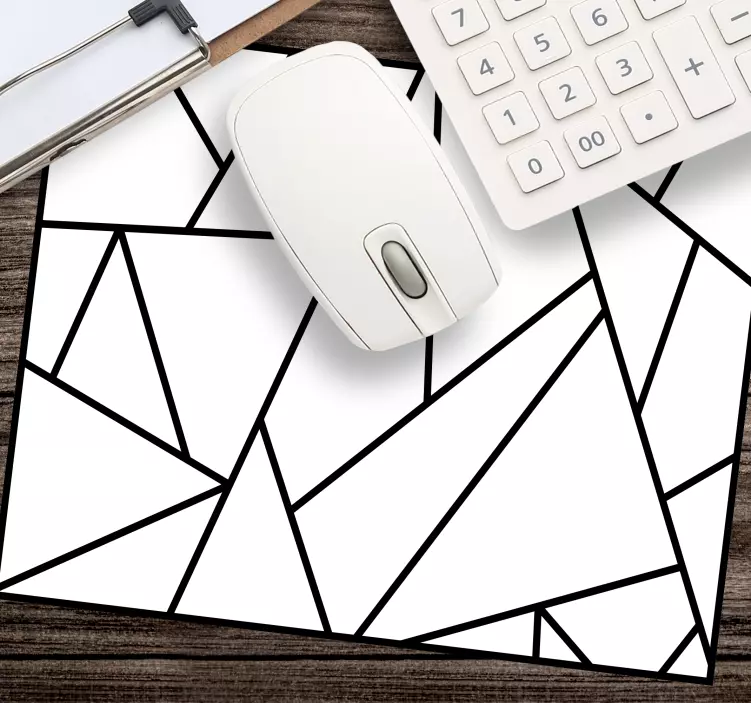 黒の幾何学的な線はマウスパッドを設計します - TENSTICKERS