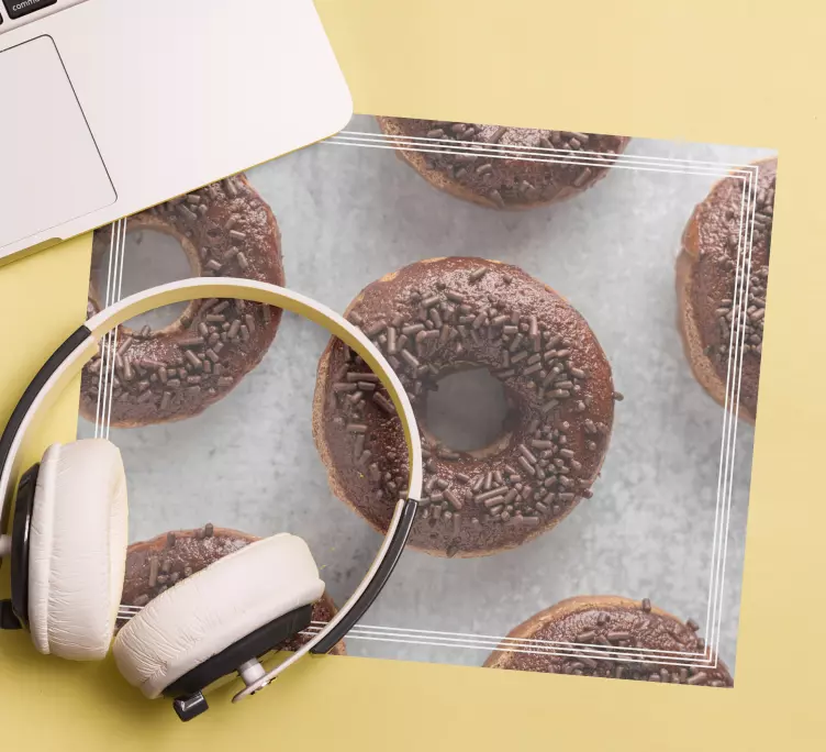 チョコアイシングのドーナツ オリジナルマウスパッド - TENSTICKERS