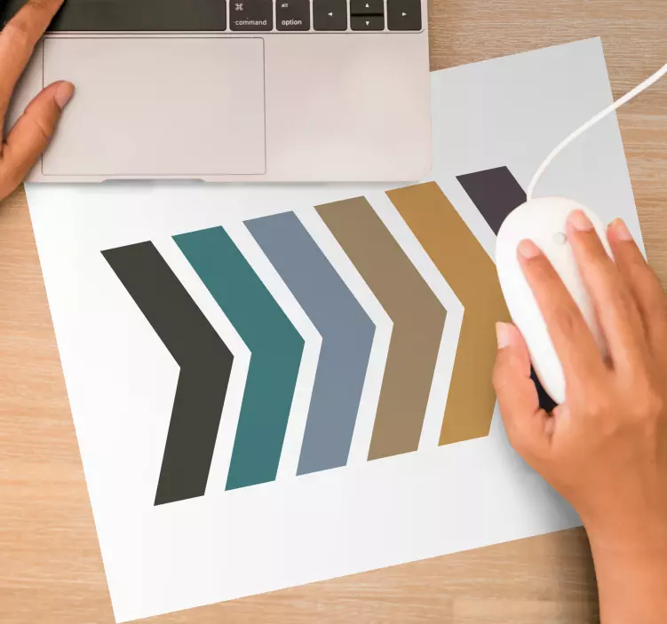 アースカラー矢印北欧デザインマウスパッド - TENSTICKERS