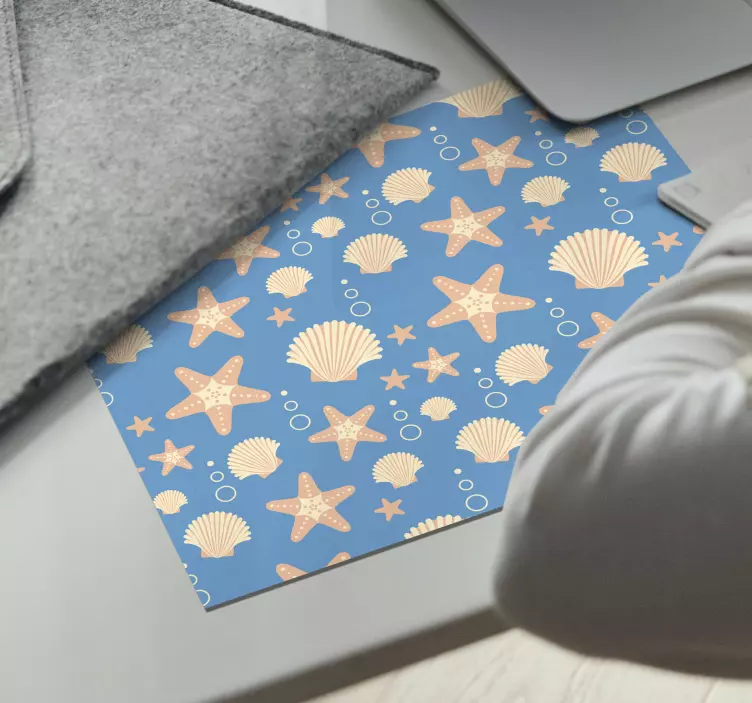 海の生き物のマウスパッドの下のfishstarと貝 - TENSTICKERS