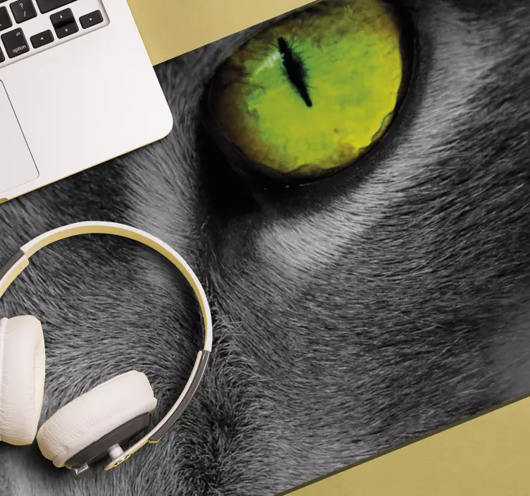 緑のキャットアイオリジナルマウスパッド - TENSTICKERS